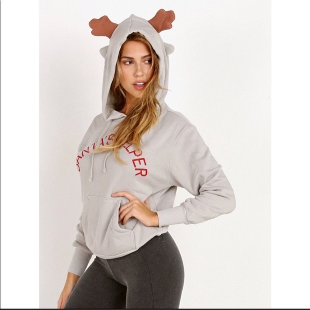 Wildfox gray “Santa’s Helper” sweatshirt